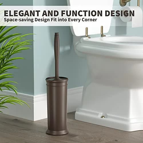 UPTRONIC Toilet Bowl Brush with Extra Long Handle & Holder | Brown, 1 Set thumbnail 6