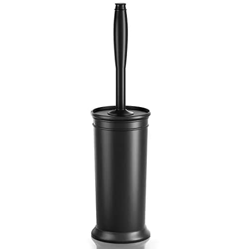 UPTRONIC Toilet Bowl Brush with Long Handle & Covered Holder | Black, 1 Set thumbnail 1