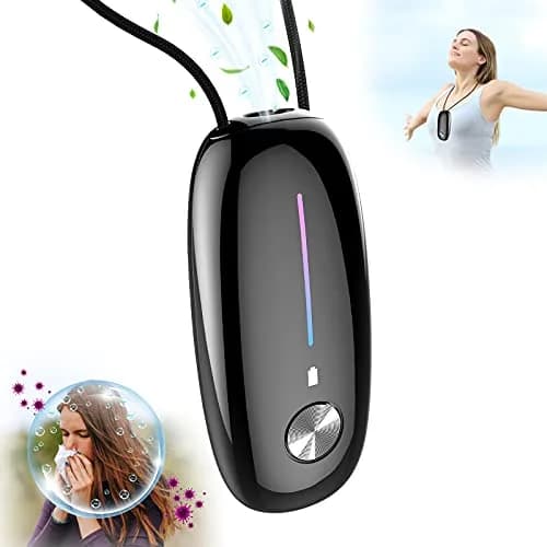 Timeage Black Wearable Personal Air Purifier Necklace | 120 Million Negative Ions thumbnail 1
