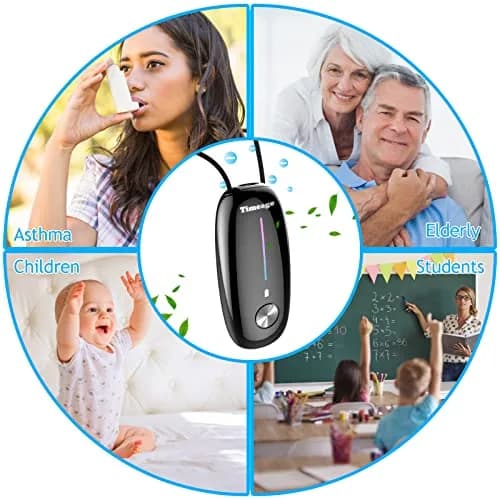 Timeage Black Wearable Personal Air Purifier Necklace | 120 Million Negative Ions thumbnail 5