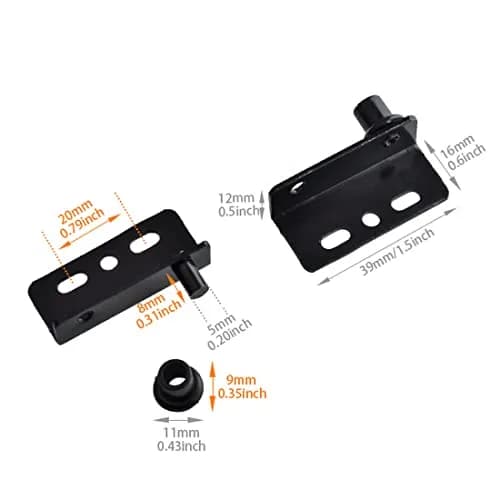 Aifeier ET Heavy Duty Concealed Shaft Door Hinges 39x16x12mm | Black Steel for Wood & Furniture thumbnail 3