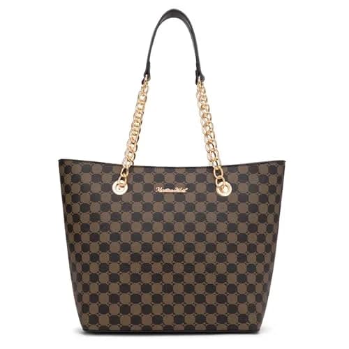 Montana West Tote Bag for Women Chain Top-handle Satchel Handbags Ladies Purses Shoulder Bags MWC-HB-0391-CF thumbnail 1