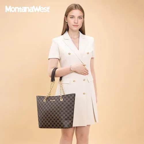 Montana West Tote Bag for Women Chain Top-handle Satchel Handbags Ladies Purses Shoulder Bags MWC-HB-0391-CF thumbnail 3