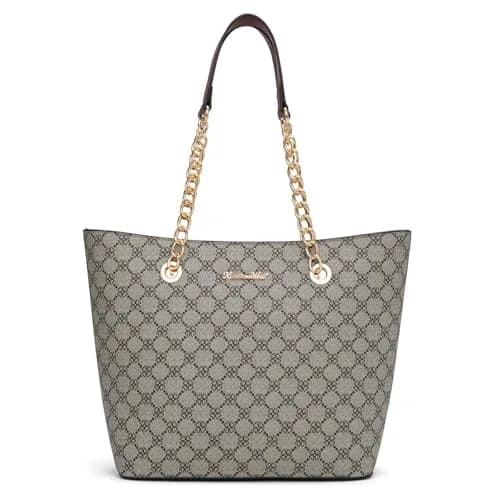 Montana West Tote Bag for Women Chain Top-handle Satchel Handbags Ladies Purses Shoulder Bags MWC-0391BR Brown Lucky Clover thumbnail 1