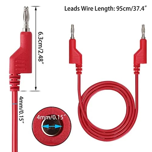 Sumnacon 2 Pcs 4mm Banana to Banana Plug Test Leads 1m (3.3Ft) | 1000V/15A Silicone Insulated thumbnail 3