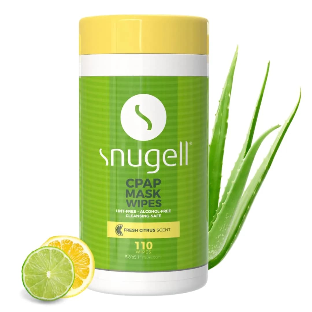 Snugell Citrus Scented CPAP Mask Wipes 110 Count | Alcohol-Free, Lint-Free Cotton for CPAP Equipment