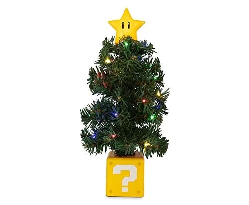 任天堂販売(Nintendo Sales) Super Mario Bros. Super Star LED Desktop Holiday Tree 30.48cm (12in) | Festive Gaming Decor thumbnail 1