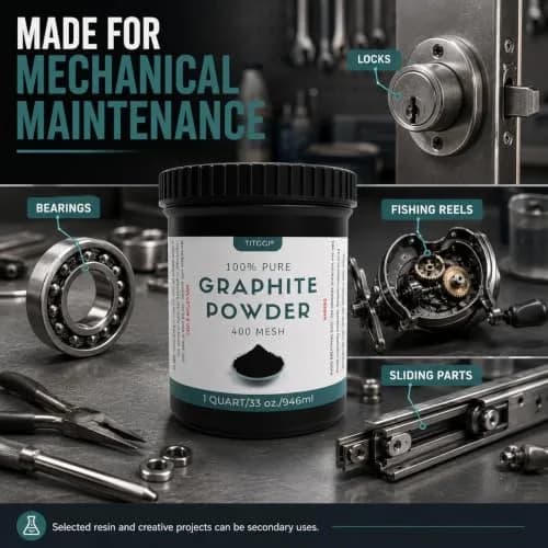 TITGGI Graphite Powder 32 oz (0.91 kg) | Dry Lubrication for Locks, Bearings, and Mechanisms thumbnail 6
