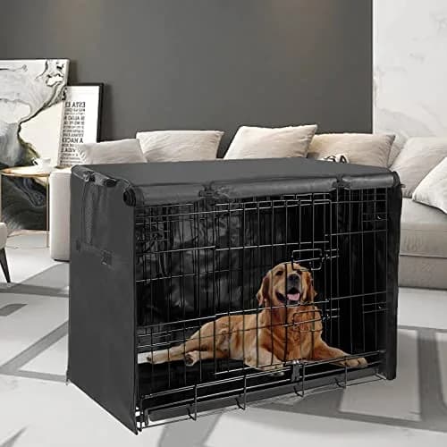Joroamp Dog Kennel Cover 24"L x 18"W x 19"H Black | Waterproof 600D Oxford Fabric for Wire Crates with 1-3 Doors thumbnail 7