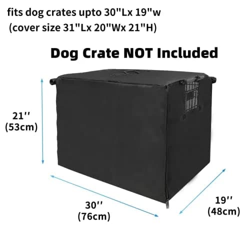 Joroamp 30 Inch Dog Kennel Cover 76.2cm (30"L x 19"W x 21"H) | Waterproof 600D Oxford with 1-3 Doors thumbnail 2