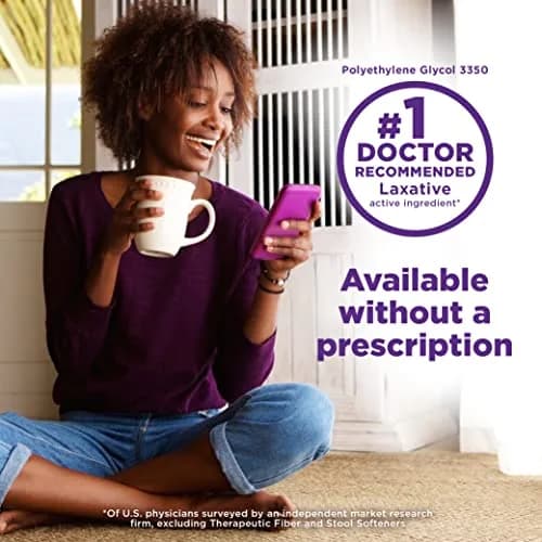 Amazon Basic Care ClearLax Polyethylene Glycol 3350 Powder for Solution, Orange Flavor 235 g (8.3 oz) | Relieves Occasional Constipation thumbnail 4