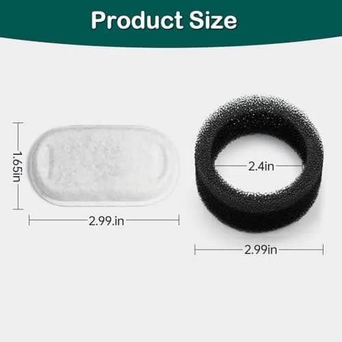 KANCHOU Cat Water Fountain Filter 16Pcs for 101oz/3L Stainless Steel Fountain | 8 Filters & 8 Sponges thumbnail 6