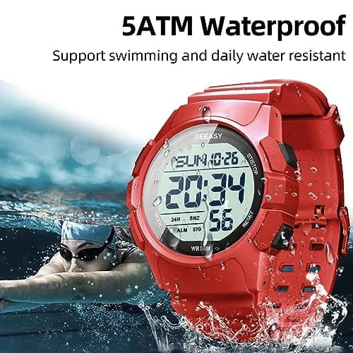 Beeasy Men Digital Sports Watch Waterproof 50M | Dual Time, Stopwatch & Alarm (115 chars) thumbnail 2