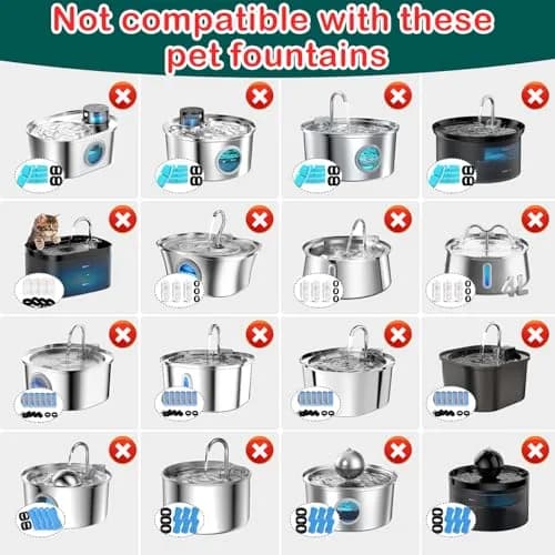 KANCHOU Cat Water Fountain Filter 8Pcs | Compatible with 101oz/3L Stainless Steel Pet Fountain thumbnail 3