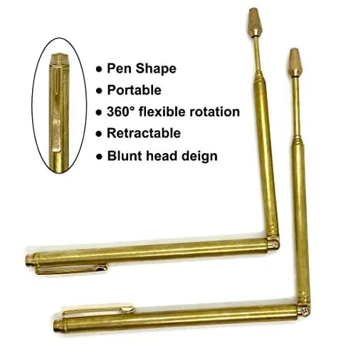 QINIZX Retractable Dowsing Rods, Brass Divining Rods for Ghost Hunting & Water Witching, 15 cm (5.9 inches) - Gold thumbnail 4
