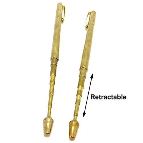 QINIZX Retractable Dowsing Rods, Brass Divining Rods for Ghost Hunting & Water Witching, 15 cm (5.9 inches) - Gold thumbnail 5