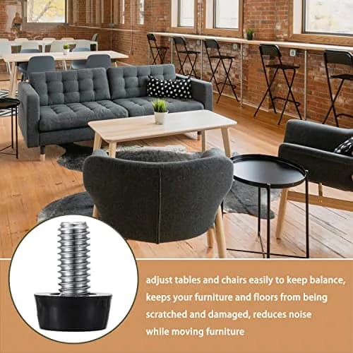 EZALOR 5/16"-18 UNC Thread Adjustable Furniture Levelers Screw 20 Pcs | Floor-Friendly Non-Skid Base thumbnail 6