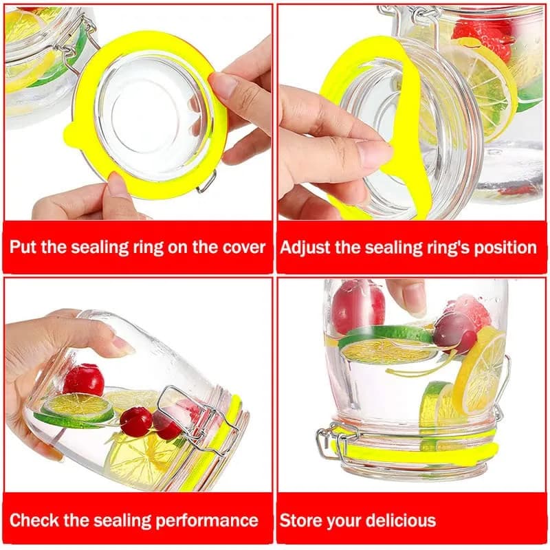 Gemhill Silicone Replacement Gasket 97mm | Leak-Proof Mason Jar Seal (10pcs) thumbnail 4