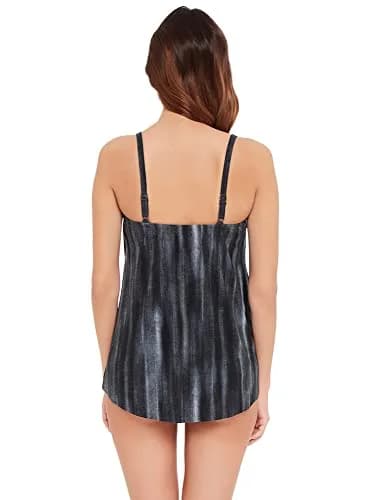 MagicSuit Women's Tankini Top 12 | Flattering, Adjustable Straps, High Low Hem, Black thumbnail 2
