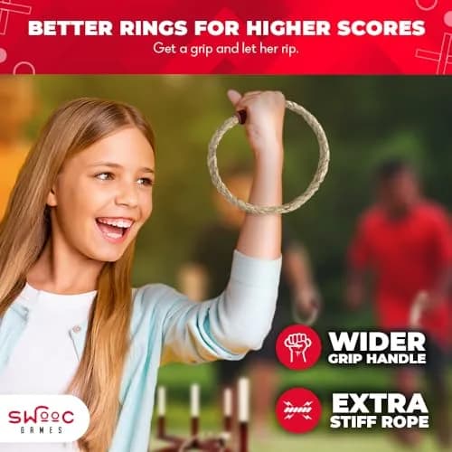 Swooc Rustic Ring Toss Game | All Weather Outdoor Yard Activity for Kids & Adults (16.5 in x 8.5 in) thumbnail 3