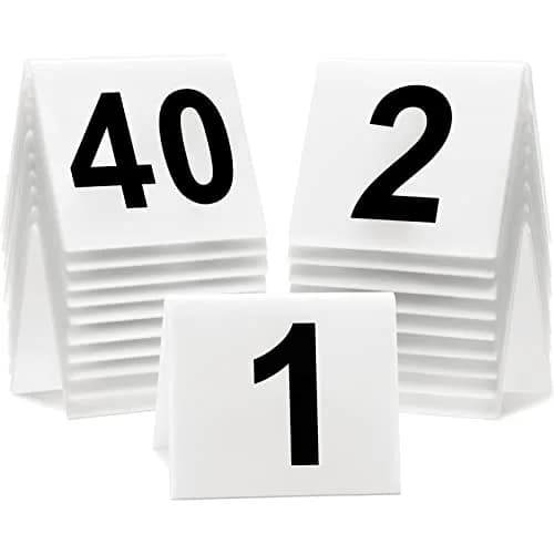 Yulejo Acrylic Table Numbers 1-40 | Double Side Minimalist Design for Events thumbnail 1