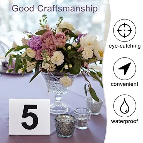 Yulejo Acrylic Table Numbers 1-40 | Double Side Minimalist Design for Events thumbnail 3