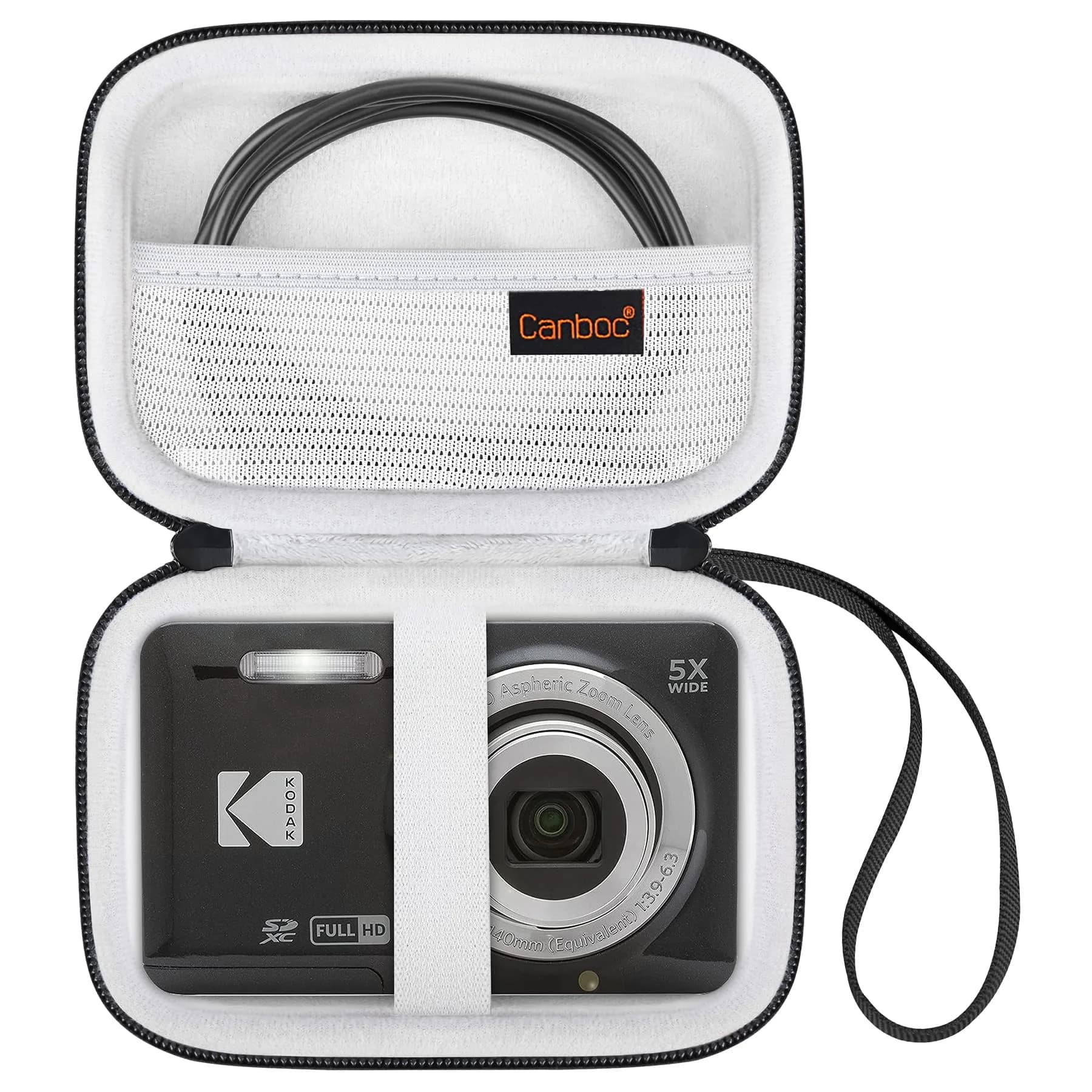 Canboc Camera Case for KODAK PIXPRO FZ55/ FZ45/ FZ53 16MP Digital Camera | Shockproof & Waterproof — Black