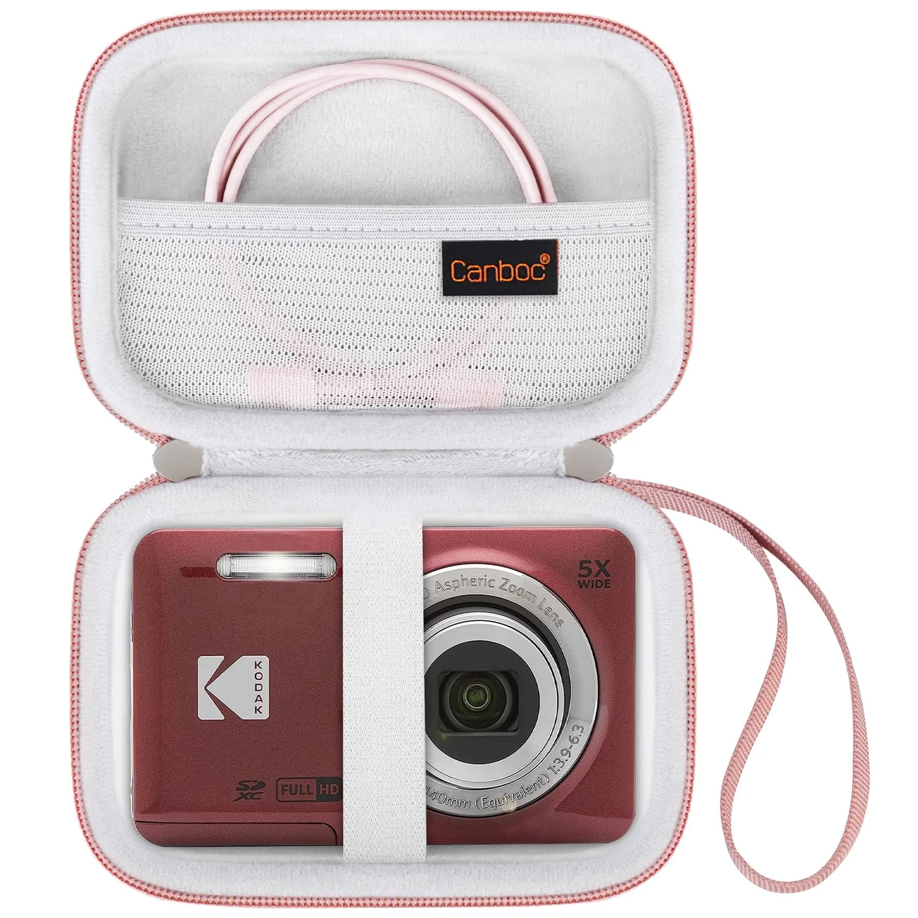Canboc Camera Case for KODAK PIXPRO FZ55/ FZ45/ FZ53 16MP Digital Camera | Shockproof & Waterproof — Rose Gold