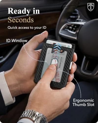 TRAVANDO AirTag Money Clip Wallet with RFID Protection for Men, 11 Cards, Carbon - 11.4cm x 8.1cm x 2.0cm thumbnail 5