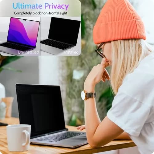Peslv Magnetic Privacy Screen for MacBook Pro 16 Inch (2021-2026) | Anti-Blue Light, Anti-Glare, Removable Filter thumbnail 2