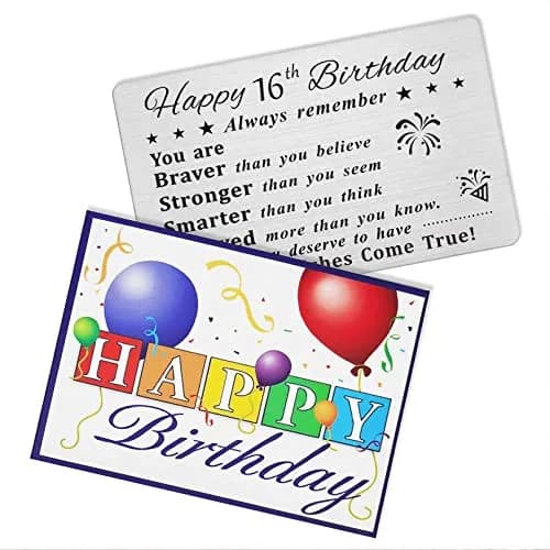 DEGASKEN Happy 16th Birthday Card 16th | Inspirational Steel Wallet Gift for Teens thumbnail 5