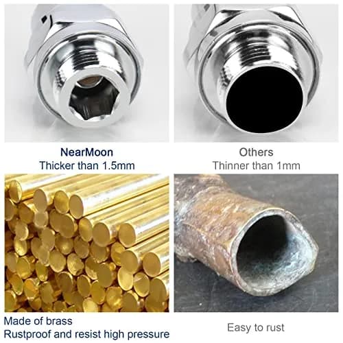 NearMoon Shower Head Swivel Ball Adapter - Solid Brass Connector with Chrome Finish | Adjustable Angle for Universal Shower Arms thumbnail 6