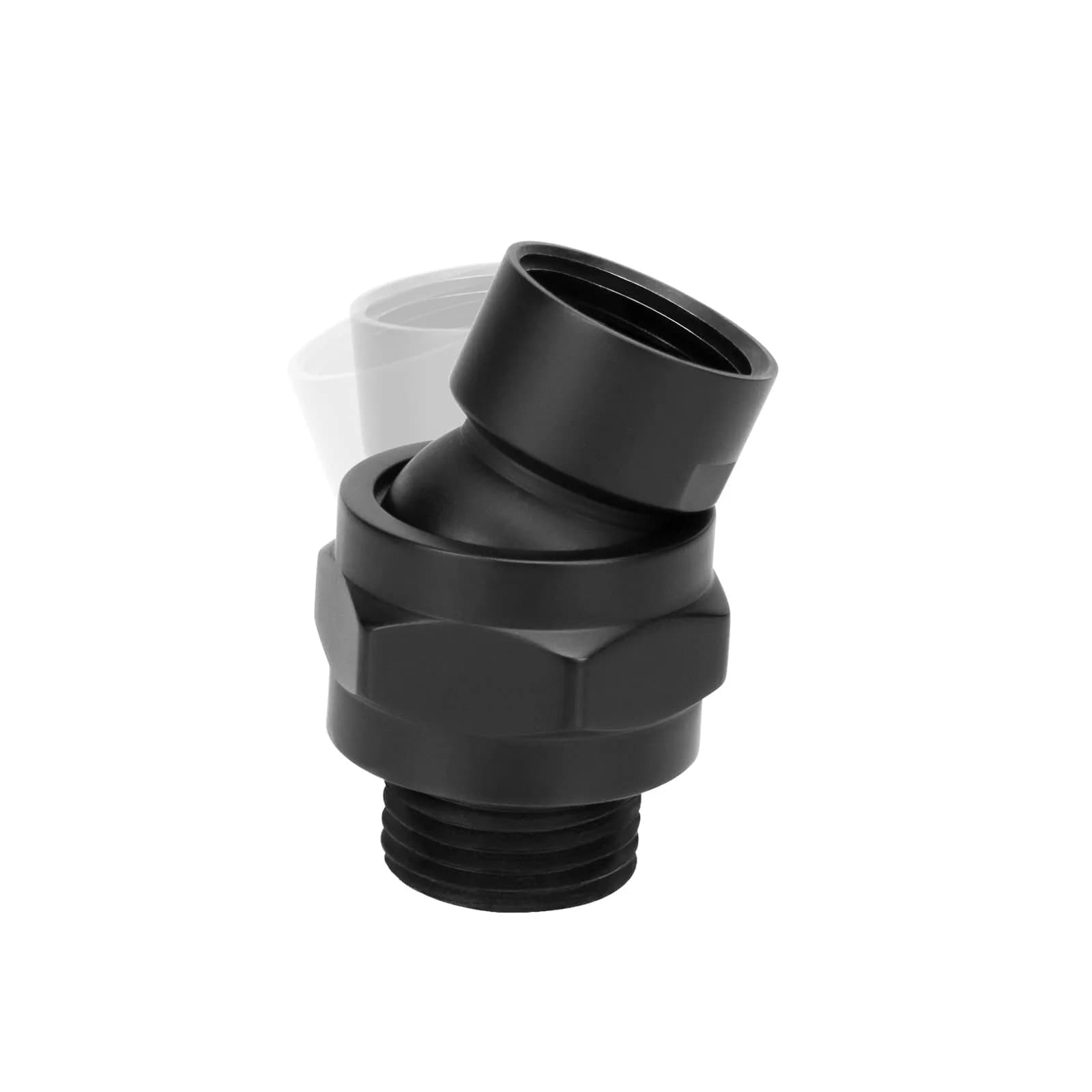 NearMoon Shower Head Swivel Ball Adapter Matte Black | Solid Brass Shower Connector Ball Joint Adjustable Universal Shower Arm Extension Component - main product image