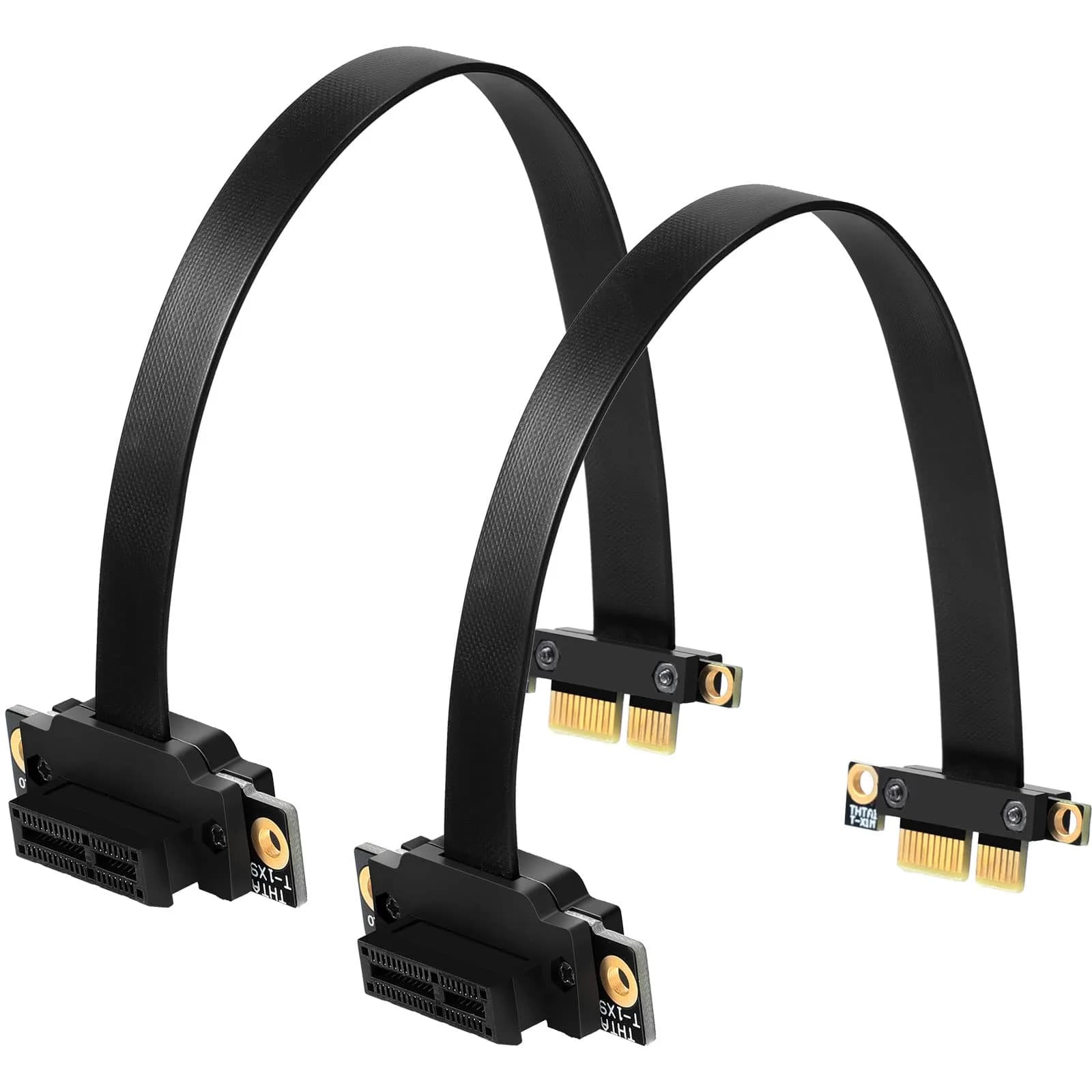 Photect 2 Pack Pcie X1 Extension Cable Riser 20cm | 90-Degree, Black, Compatible with PCIe 3.0 - main product image