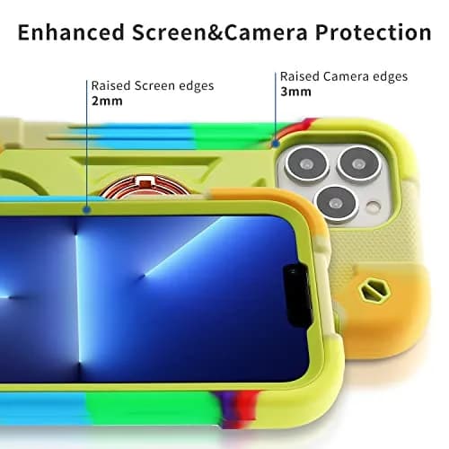 MARKILL Heavy-Duty Shockproof Case with Ring Stand for iPhone 13 Pro Max 6.7 Inch | Military Grade Protection thumbnail 4