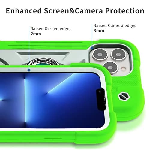 MARKILL iPhone 13 Pro Max Case 6.7" Heavy-Duty Shockproof with Ring Stand, Military Grade, Guava thumbnail 4