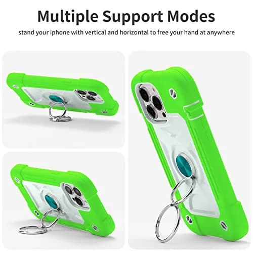 MARKILL iPhone 13 Pro Max Case 6.7" Heavy-Duty Shockproof with Ring Stand, Military Grade, Guava thumbnail 5