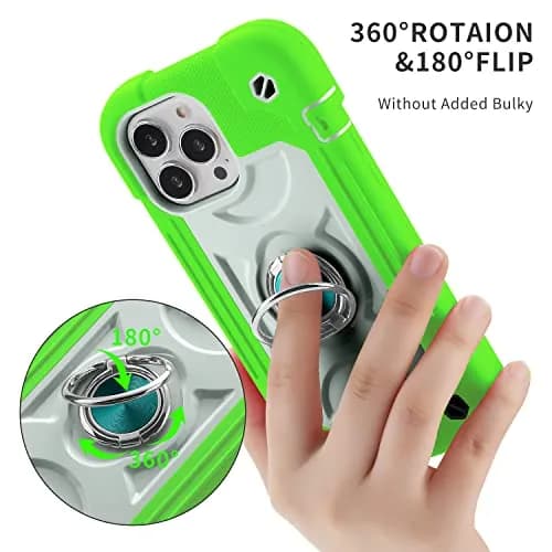 MARKILL iPhone 13 Pro Max Case 6.7" Heavy-Duty Shockproof with Ring Stand, Military Grade, Guava thumbnail 6