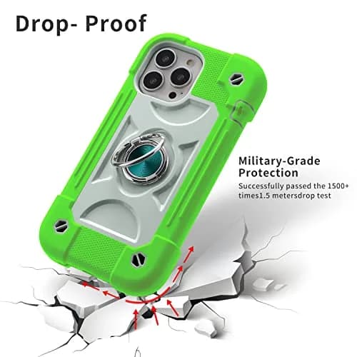 MARKILL iPhone 13 Pro Max Case 6.7" Heavy-Duty Shockproof with Ring Stand, Military Grade, Guava thumbnail 2