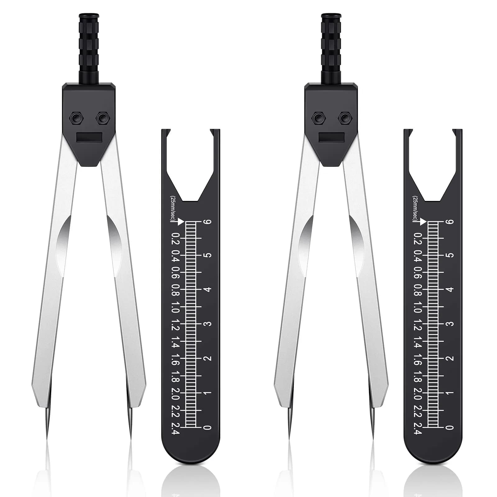 Frienda Blue EKG Calipers with Ruler | 18 cm (7.05 Inch) Stainless Steel Medical Tool — Black
