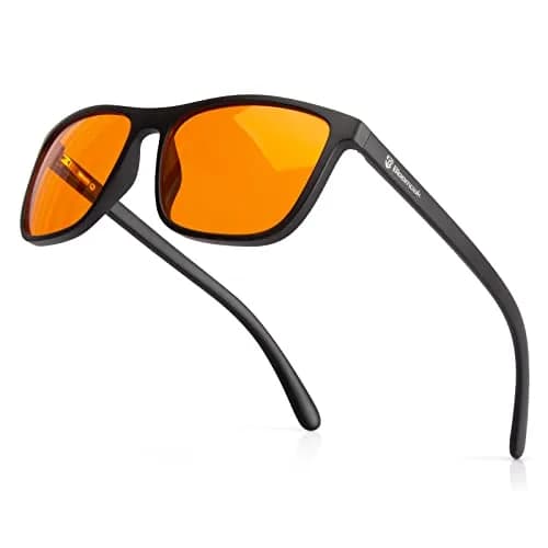Bloomoak Amber Blue Light Blocking Glasses - Gaming & Sleep Aid - 145mm Arm, 58mm Lens Width | Filters 99% Harmful Blue Light thumbnail 1