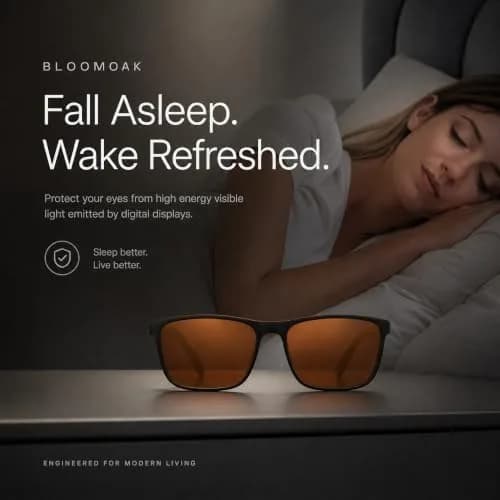Bloomoak Amber Blue Light Blocking Glasses - Gaming & Sleep Aid - 145mm Arm, 58mm Lens Width | Filters 99% Harmful Blue Light thumbnail 4