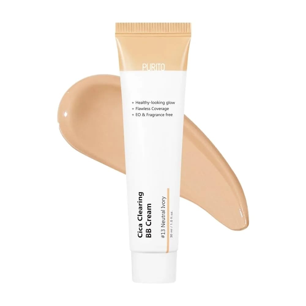PURITO Cica BB Cream #31 Deep Warm 30ml (1.01 Fl Oz) | Vegan & Cruelty-Free for Sensitive Skin — #13 Neutral Ivory