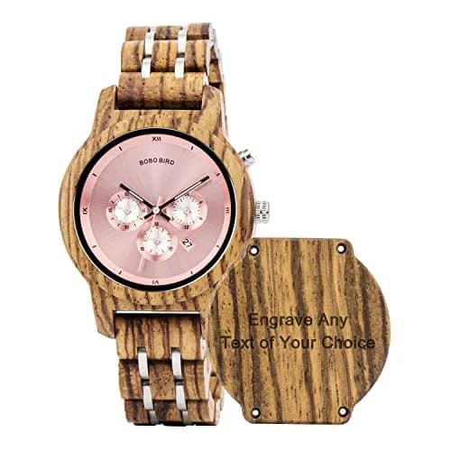 BOBO BIRD Women Wooden Watch Luxury Zebra Wood Quartz 40mm | Casual & Business Style thumbnail 1