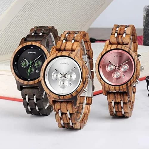 BOBO BIRD Women Wooden Watch Luxury Zebra Wood Quartz 40mm | Casual & Business Style thumbnail 7
