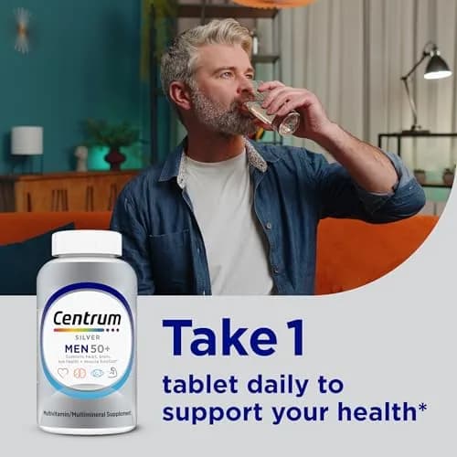 Centrum Silver Men's 50+ Multivitamin 200 Tablets | Supports Memory, Cognition & Muscle Health thumbnail 5
