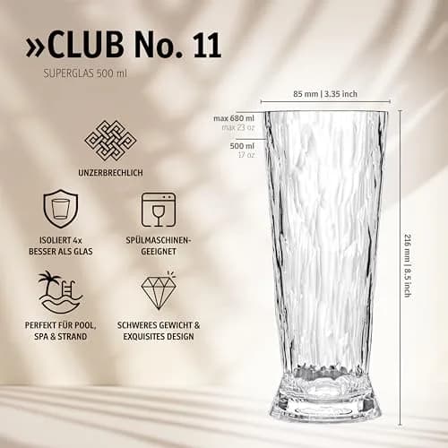 Koziol Superglas 500ml CLUB No. 11 Set of 2 | Insulating, Unbreakable Drinkware thumbnail 2