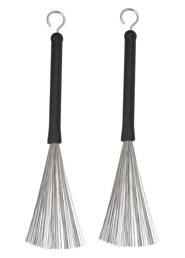 Jiayouy Retractable Drum Wire Brushes with Rubber Handle & Steel Wire, 320mm (12.5") | For Cajon, Jazz, Acoustic Drums - main product image