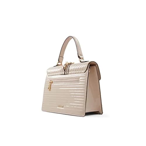 ALDO Women's Jerilini Medium Top Handle Bag Beige | Stylish Everyday Handbag with Python Ornament thumbnail 3