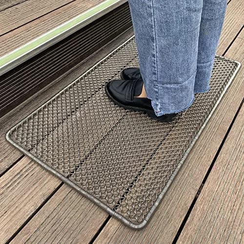 DAOMAER Metal Outdoor Entrance Door Mat, Waterproof, Odorless, Easy to Clean, All-Weather Heavy Duty Scraper Door Mat 47cm x 79cm (18.5"x31") | Stainless Steel Wire Mesh thumbnail 3